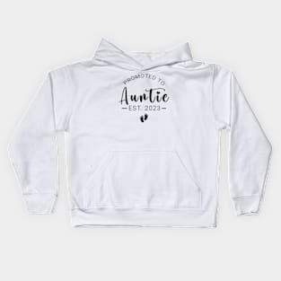 Promoted to auntie est 2023 Kids Hoodie